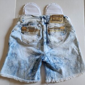 Stylish Blue Tie-Dye Jean Shorts